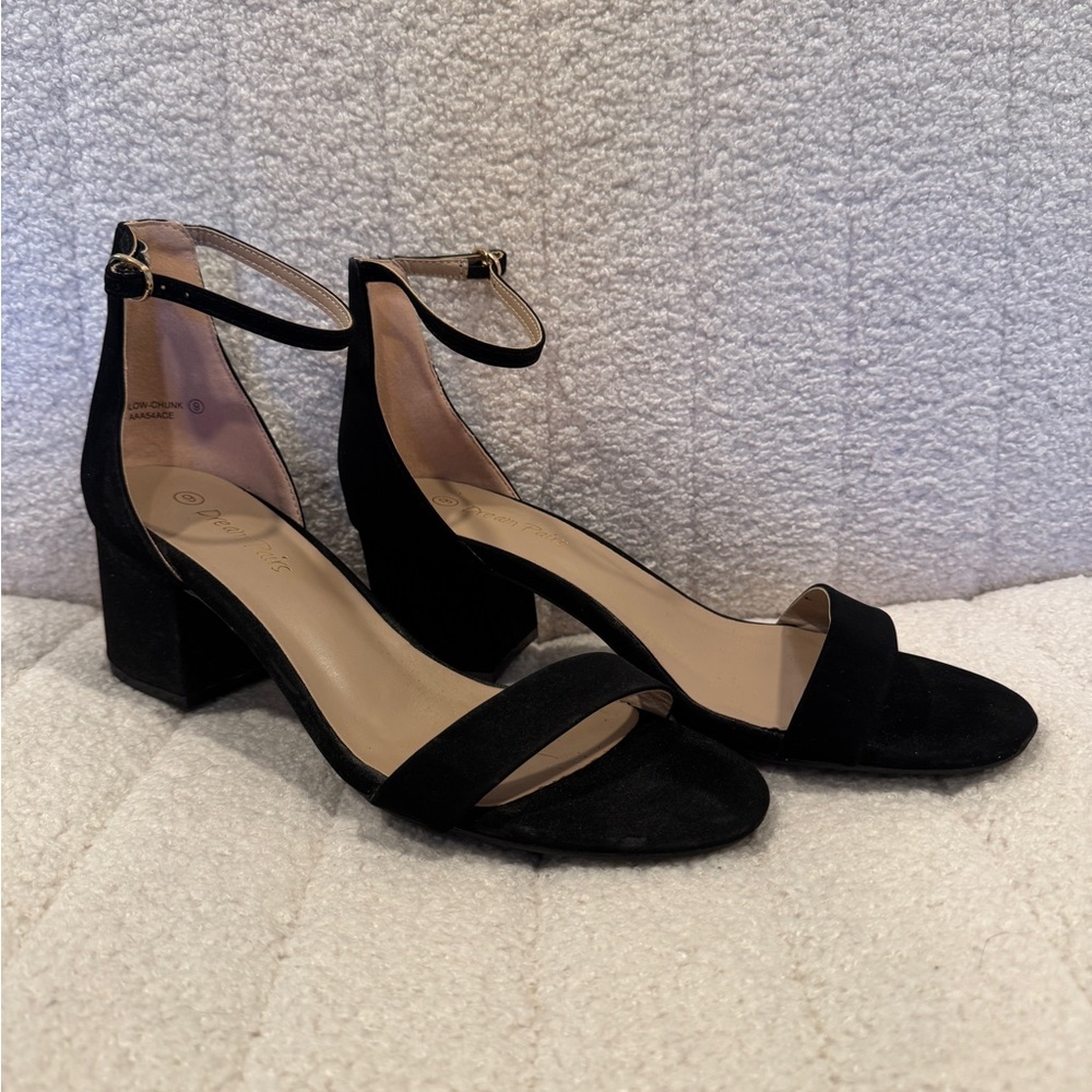 Dream Pairs Black Heel Sandals w Ankle Strap
